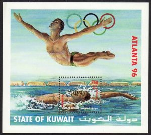 1996 Kuwait Atlanta Olympics 750f S/S souvenir sheet MNH Sc# 1336 CV $150.00