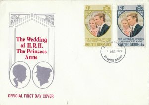 South Georgia Scott 37-8 FDC - 1973 Royal Wedding