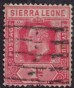 Sierra leone 1912 - 21 KGV 1d Rose Red used Die 1 SG 113b ( A453 ) 