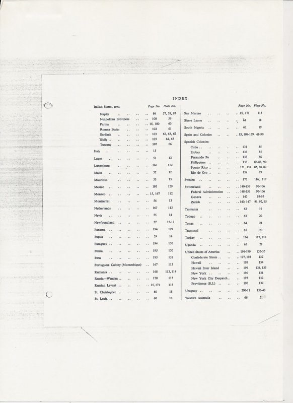 LITERATURE Forgeries: (Index) The Work of Jean De Sperati, Part II THE PLATES. 