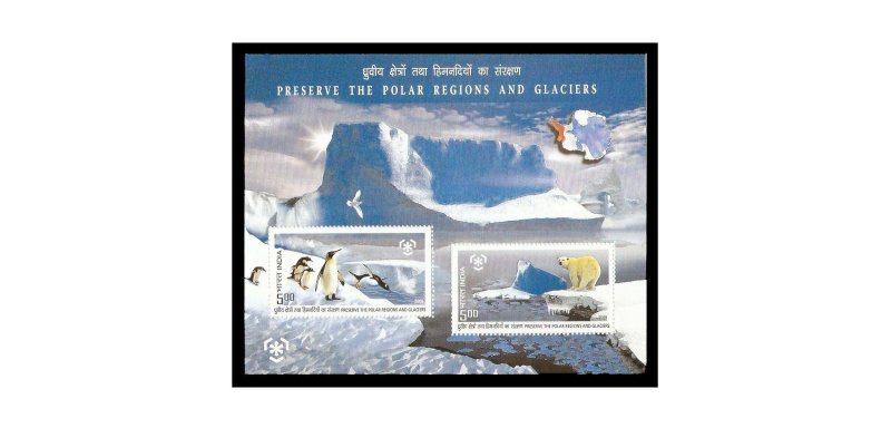 INDIA 2009 PRESERVE THE POLAR REGIONS AND GLACIERS M/S MNH