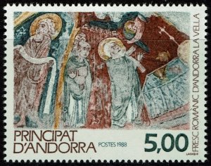 Andorra French #369  MNH - Religion Art Fresco (1988)