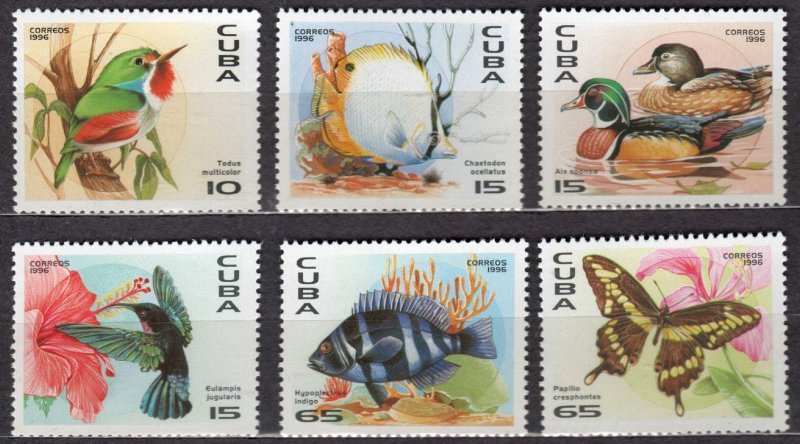 CUBA Sc# 3748-3753  TROPICAL BIRDS Cpl set of 6  1996  MNH mint