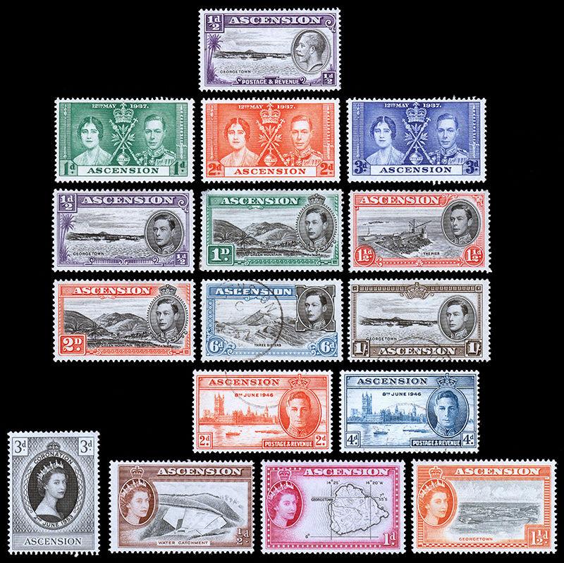 Ascension Scott 23 // 64 (1934-56) Mint/Used H F-VF, CV $41.30