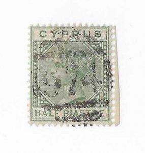 Cyprus Sc #19 1/2p  used with 974  duplex cancel