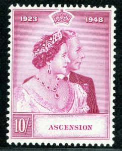 ASCENSION KGVI SG.51 10s Silver Wedding 1948 Mint VLMM ROYALTY Cat £50 BLACK238