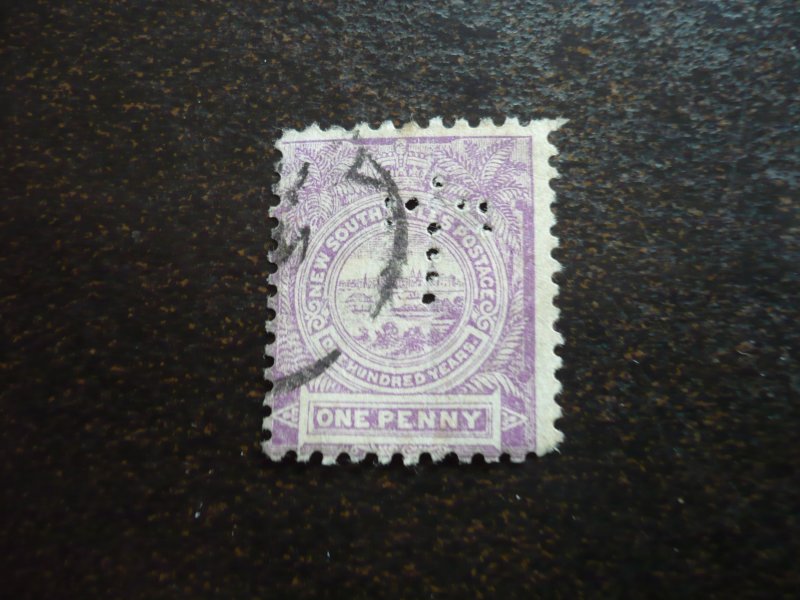 Stamps - New South Wales - Scott# 77 - Used Part Set of 1 Stamp - Perfin