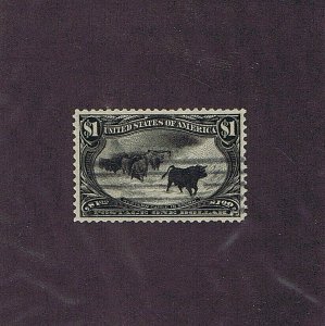 SC#292 USED $1 WESTERN CATTLE IN STORM HORIZ LINE CANCEL 2019 PSAG CERT GRADE 85