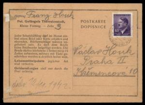 3rd Reich Germany 1942 Theresienstadt Gestapo Kleine Festung Prison Cover  89526