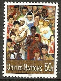 1991 UN New York Scott 591 Norman Rockwell Painting MNH