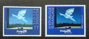 *FREE SHIP Belgium France Joint Issue 1998 Bird (stamp pair) MNH
