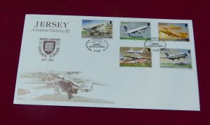 Jersey First Day Cover 1987 Aviation History Jersey Airport Golden Jubilee