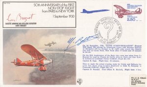 France 1980 Pioneer Aviator Maurice Bellonte Signed Paris to New York Cover