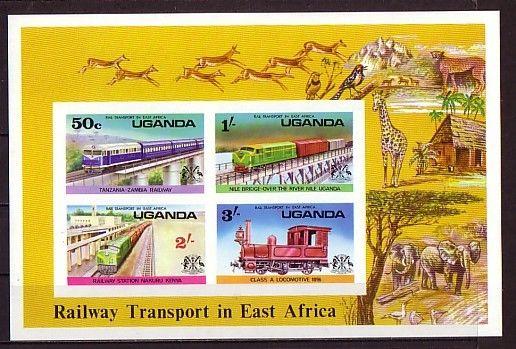 Uganda, Scott cat. 158a. East African Railway, IMPERF s/sheet. ^