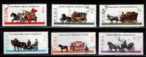 Poland Scott 2425-2430 Used CTO Horse Drawn Vehicle stamp set