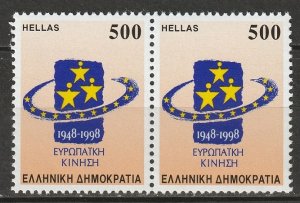 Greece 1998 Sc 1904 pair MNH**