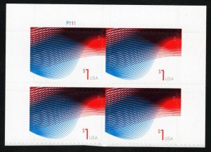 SC# 4953 - ($1) - Patriotic Waves - MNH Plate Block/4