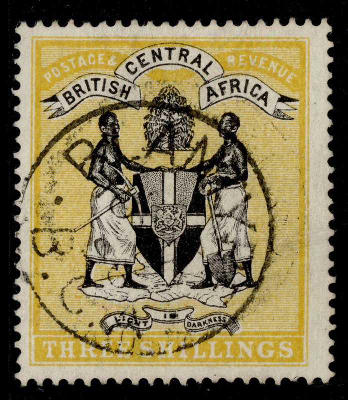 NYASALAND - BCA QV SG27, 3s black & yellow, FINE USED. Cat £65. CDS 