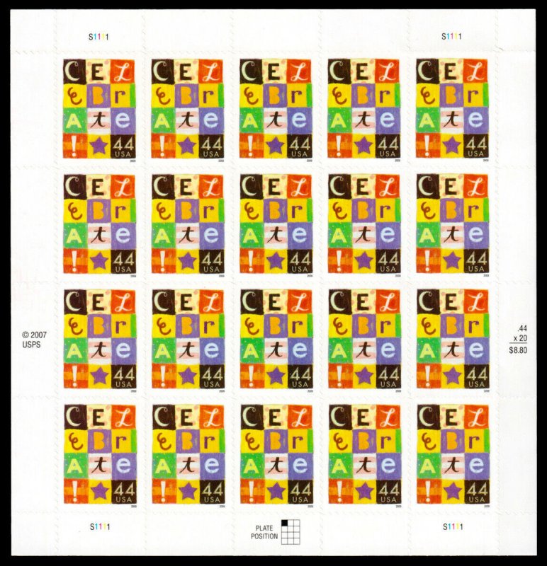 United States Scott 4196 Pane of 20 (2007) Mint NH VF, CV $17.00 W 