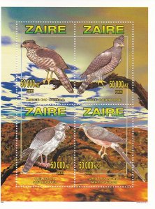 Zaire # 1463, Birds -Raptors Souvenir Sheet, Mint NH, 1/2 Cat.