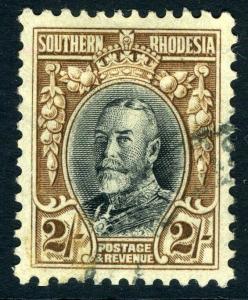 SOUTHERN RHODESIA-1933 2/- Black & Brown Perf 11½  Sg 25a FINE USED V9078