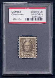 MALACK 653 SUPERB OG NH, w/PSE (GRADED 98, ENCAPSULATED), gg0150