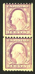 U.S. #489 MINT LINE PAIR OG NH