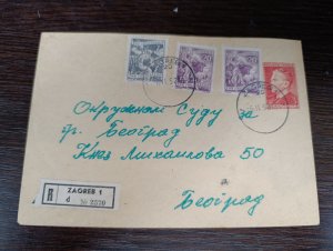 Yugoslavia 1952 Croatia, uprated 3 din. Tito stationery, Zagreb to Belgrade