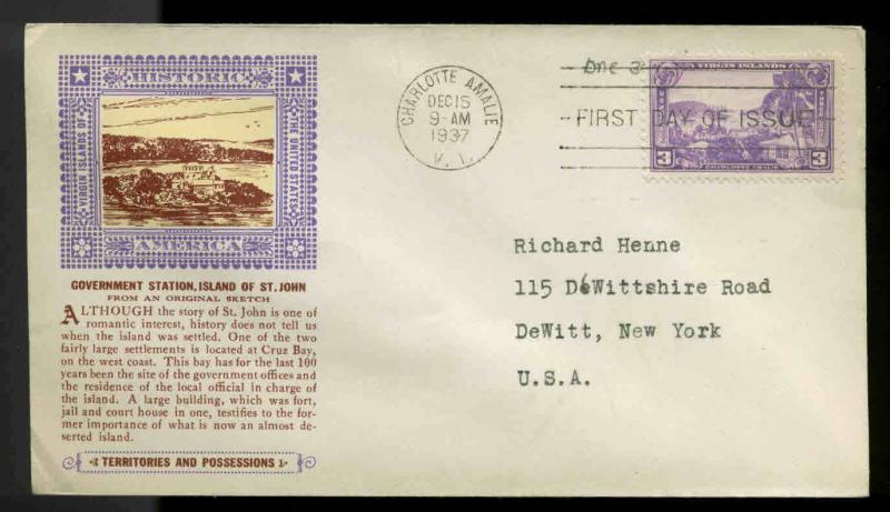 802 VIRGIN ISLANDS FDC CHARLOTTE AMALIE, VI PLANTY P70d LAIRD CACHET