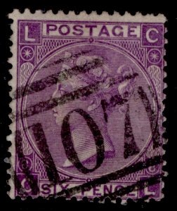 GB QV SG108, 6d dull violet plate 8, FINE USED. Cat £75. CL