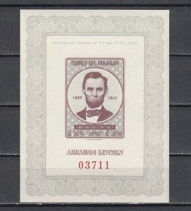 Paraguay, Scott cat. C313. Abraham Lincoln s/sheet.