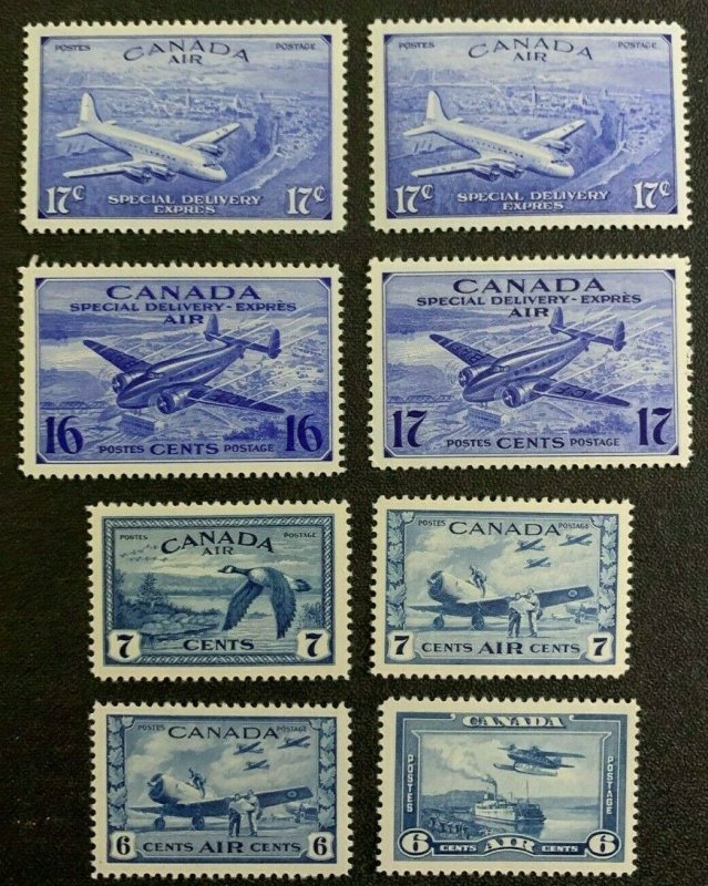 #C6-C9 / CE1-4 - Canada - Air Mail / S Delivery - MNH -VF- superfleas - cv$60