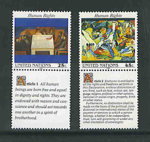 UN New York Issue #570-71 f-vf mnh set with English Tabs