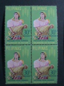 ​PHILIPPINES-1963-SC# C88-9 FREEDOM FROM HUNGER-MNH BLOCKS- VERY FINE