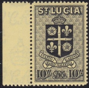 ST LUCIA GVI 10/- SG138 fine MNH...........................................B1137