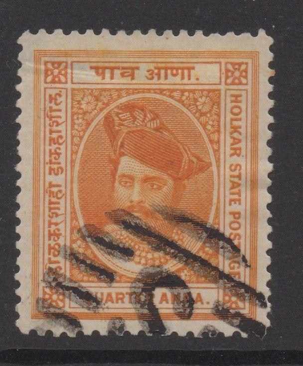 INDIA;  INDORE  1889 early Shivaji issue fine used 1/4a. value