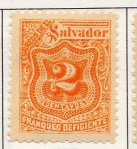 El Salvador 1899 Postage due  Issue Fine Mint Hinged 2c. 141204