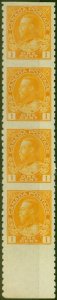 Canada 1922 1c Chrome-Yellow SG256 V.F MNH Coil Strip of 4