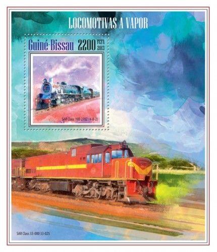 Trains Züge Locomotives Railways Railroads Transport Guinea-Bissau MNH stamp set