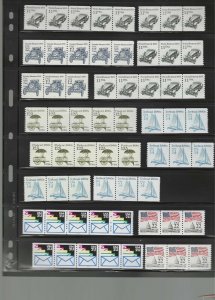 54 US COIL PNCs STRIPS OF 3-5 MNH NOT CHECKED FOR CATALOG VALUE FACE $37