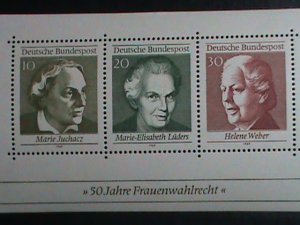 Germany Stamp:1969-SC#1007-50th Anniv:Universal Women's Suffrage-mnh-S/S sheet-