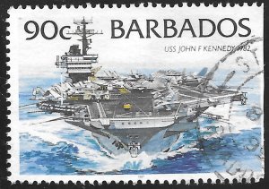 Barbados #882 90c Ships - USS John F Kennedy, 1982