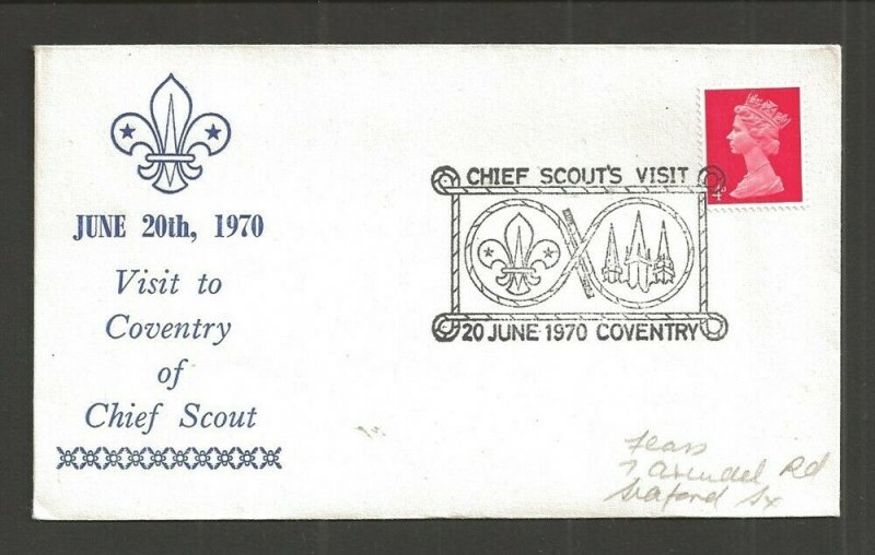 1970 UK Great Britain Boy Scouts Coventry Chief Scout visit cancel