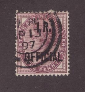 GREAT BRITAIN Scott #O4 Θ used IR OFFICIAL One Penny postage stamp cds 1897