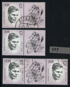 DDR B100 MNH + used w/ labels sports cycling