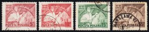 Poland Scott 460-463 (1949) Used F-VF Complete Set C 