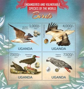 UGANDA - 2013 - Birds - Perf 4v Sheet - Mint Never Hinged