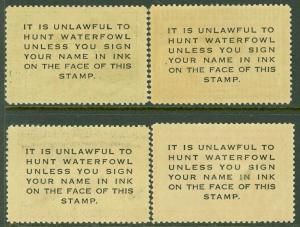 EDW1949SELL : USA 1946-49 Scott RW13-16 Very Fine Mint Never Hinged. Cat $230.