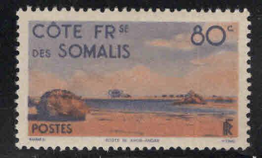 Somali Coast Scott 253 MH* 1947 stamp expect similar centering