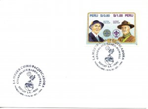 PERU 1996 WOMEN AS PEACEMAKER GUIDES OLAVE BADEN POWEL COVER WITH SPECIAL CANCEL